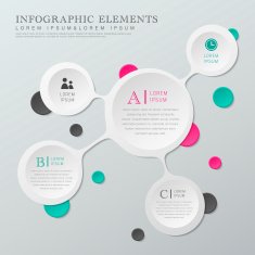 abstract white circle infographics
