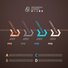 Modern business step origami style options banner N77