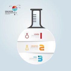 infographic Template with Test-Tube paper cut banner N2