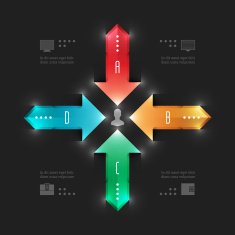 Business Infographics Design Template Vector Elements Economy Workflow Arrows Illustration