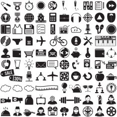 97 Business and computer icons set vector format