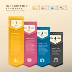 abstract flat style banner infographics