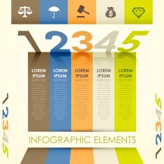 3d abstract origami banner infographics