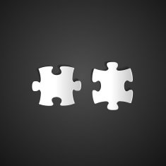 Puzzle icons on dark background