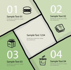 green color four steps vector layout