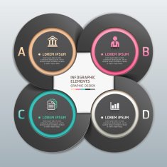 Modern business circle origami style options banner N7