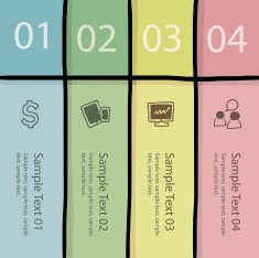 four steps vector layout
