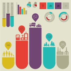 Flat design city infographic