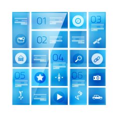 Vector blue glossy mosaic infographic