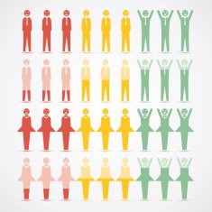 Men Women infographic mood vector illustration