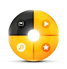 Round glass navigation menu buttons design template