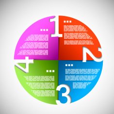 Colorful paper progress circle N2