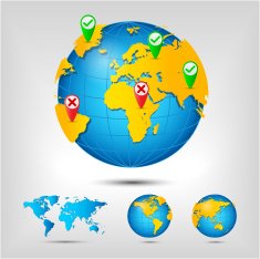 Globe with pin location