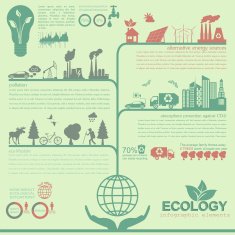 Environment ecology infographic elements Environmental risks N39
