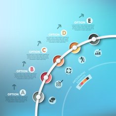 Modern infographics timeline N4
