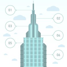 Elements of infographics with a skyscraper N2