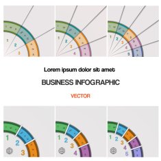 Set quarter ring chart template with text areas