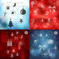 Christmas infographic with unfocused background N77