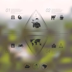 tourism infographic with unfocused background N8
