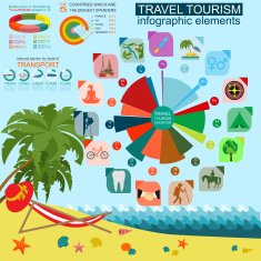 Travel Vacations Beach resort infographics N17