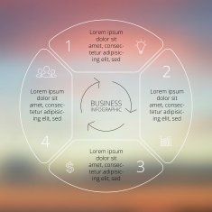 Circle line infographic on vector blur background N6