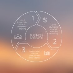 Circle line infographic on vector blur background N7