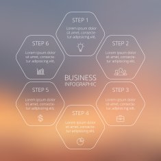 Circle line infographic on vector blur background N8
