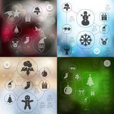Christmas infographic with unfocused background N78