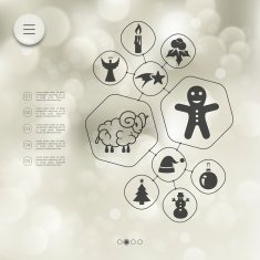 Christmas infographic with unfocused background N79