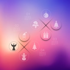 Christmas infographic with unfocused background N81