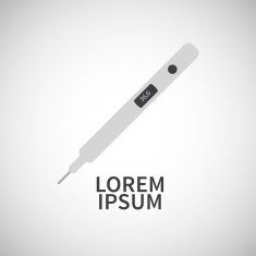 Icon flat element design thermometer