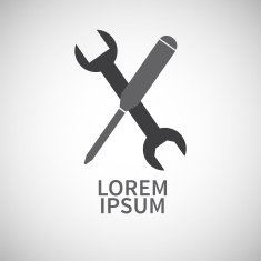 Icon flat element design wrench and screwdriver