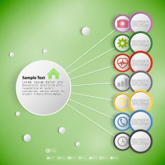 Infographic with colored circles for business template vector N3