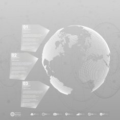 World globe Infographic template for business design abstract background vector N2