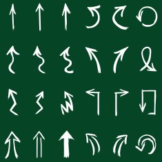 Vector Set of Hand Drawn Chalk Arrows N2