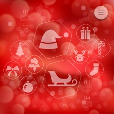 Christmas infographic with unfocused background N85