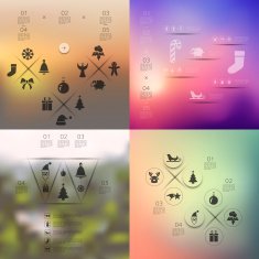 Christmas infographic with unfocused background N86