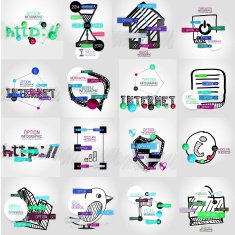 Hand-drawn vector symbols with infographic elements N2