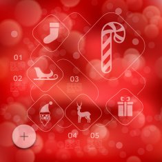 Christmas infographic with unfocused background N88