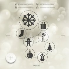 Christmas infographic with unfocused background N89