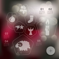 Christmas infographic with unfocused background N93