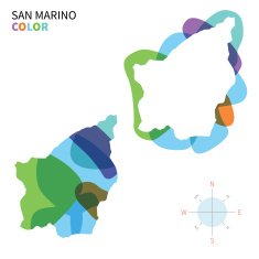 Abstract vector color map of San Marino with transparent paint
