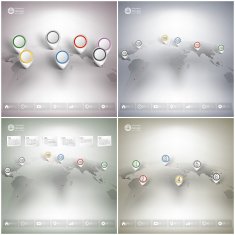 World maps set with pointer marks Infographics for business design
