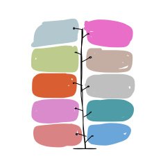 Art tree with frames infographic concept N3