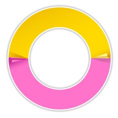 Two steps Retro Round Infographic