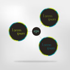 Connected circle speech diagram colorfull vector infographic N2
