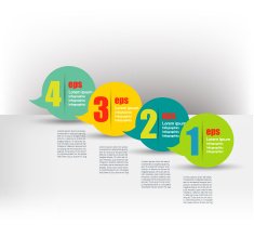 Colorful speech bubbles diagram with text fields Infographic vector N2