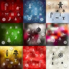 Christmas infographic with unfocused background N101