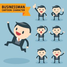 set of businessman characters poses N16