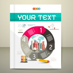 Layout with City on Paper Book - Brochure Cover